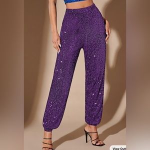 EUC Shein Bae High Waist Sequin Jogger Pants